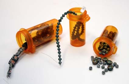 Prescription Bottle Bead Storage