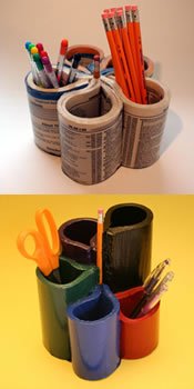 Yellow Pages Pen Organizer